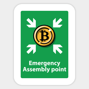 Bitcoin, emergency assembly point colorful vertical Sticker